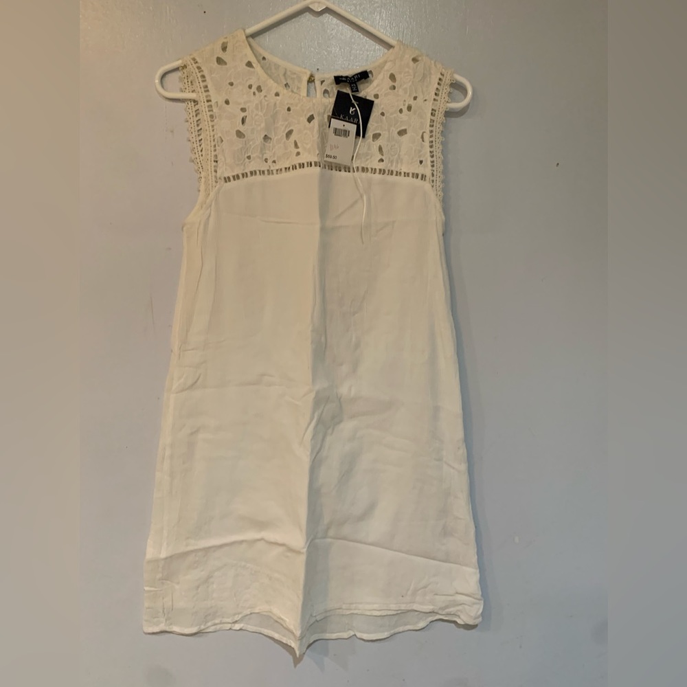 White short cut out top dress